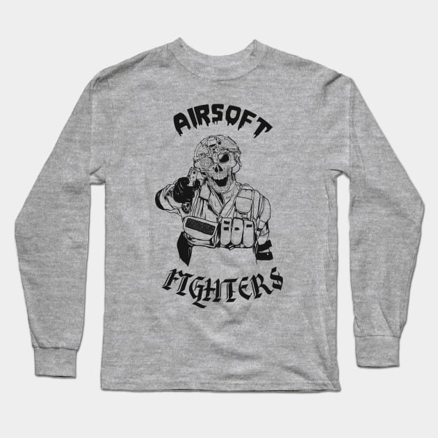 Tacticool Airsoft Fighters Black Long Sleeve T-Shirt by Cataraga